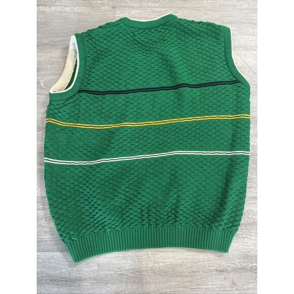 Blarney Castle Designs Sweater Vest Green Knit Ireland Logo Men's Large - Picture 8 of 8